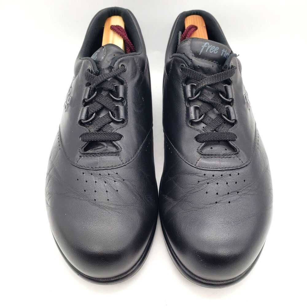 SAS Free Time Shoes Womens 9 W Wide Black Nubuck Leather Lace Up Walking Sneaker - Picture 4 of 10